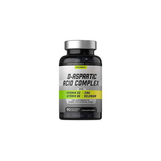 D-Aspartic Acid Capsules | 90 Count | Athletic Performance & Testosterone Level Supplement | Suitable for Vegetarians | by Horbaach