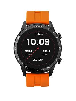 Sekonda Active Men'S Silicone Strap Smartwatch - Orange/Black