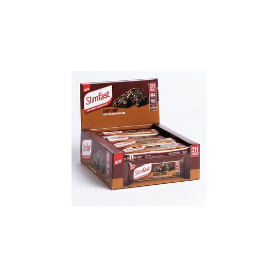 Slimfast Choc Chip Balanced Meal Bars 211 Calories 12x 60g BEST BEFORE SEPT 2022