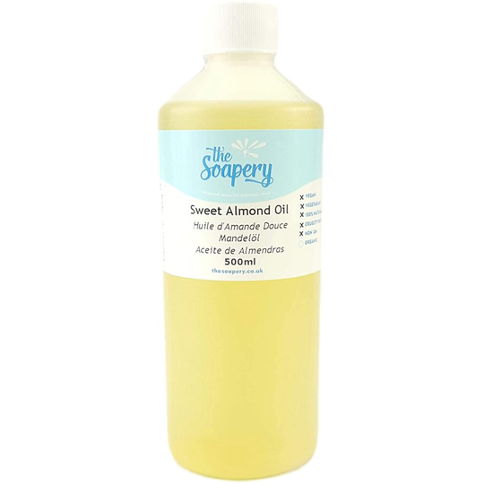 Sweet Almond Oil - 500ml Cosmetic Grade for Massage, Aromatherapy, Soaps, Lotions.
