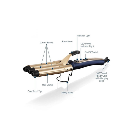 Carmen C81135BC Twilight Mermaid Hair Waver Blue and Champagne Gold