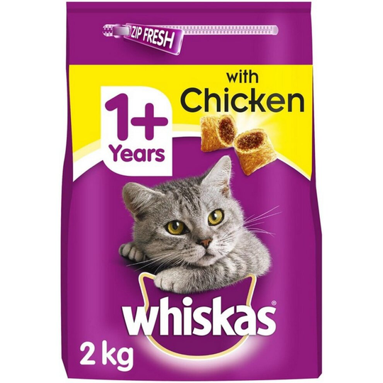 Whiskas 1+ Complete Dry Cat Food with Chicken, 2 kg