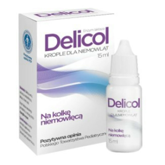 Delicol laktaza na kolke niemowleca krople 15ml infants enzyme lactase