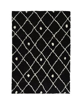 Very Home Snug Diamonds Rug - Black