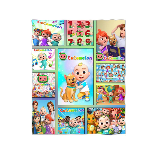 (Dog, 75x100cm-29.52x39.37in) Soft Warm Flannel Bedding Plush Sleeping Blankets Kids Baby Cocomelon Blanket