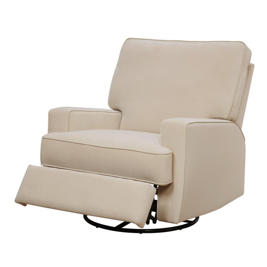 Baby Relax Rylan Swivel Glider Recliner Chair Coil Seating Beige Fabric By Dorel
