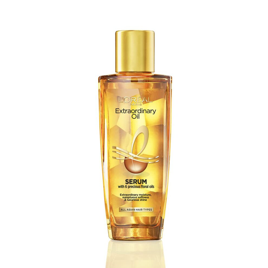 L'Oréal Paris Serum, Protection and Shine, For Dry, Flyaway & Frizzy Hair, With 6 Rare Flower Oils, Extraordinary Oil, 30ml