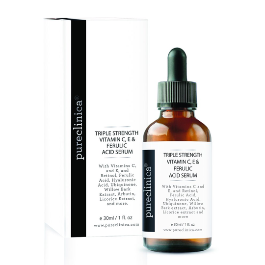 Triple Strength Vitamin C, E & Ferulic Acid Serum (w/Retinol & double weight Hyaluronic Acid)