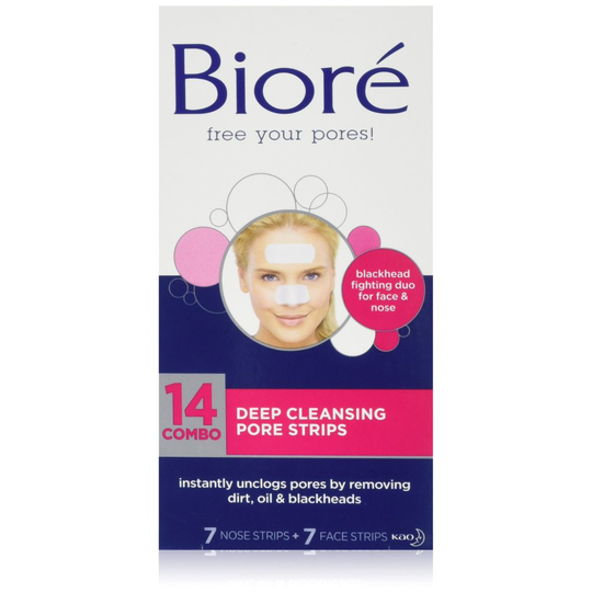 Biore Deep Cleansing Pore Strips for Nose and Face, Pack of 1 (14 combo)