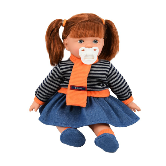 (Girl) The Magic Toy Shop 18" Realistic Sleeping Soft Body Ginger Baby Dolls With Dummy Freckles Sounds
