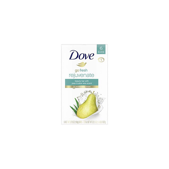 Dove go fresh Beauty Bar for Softer Skin More Moisturizing Than 3.75 oz 6 Bars Bar Soap Pear and Aloe Vera 24 Ounce