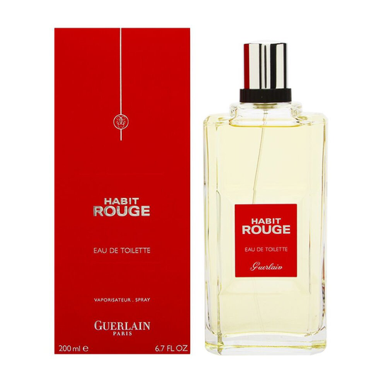 Habit Rouge By Guerlain For Men. Eau De Toilette 6.7 Ounces
