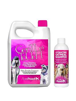 Pretty Pooch Baby Powder Fragrance Dog Shampoo 2L &Amp; Hydrating Oatmeal Dog Shampoo 250Ml - Suitable For Sensitive Skin &Amp; All Dog Breeds
