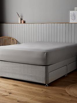 Silentnight Supersoft Plain Dye Fitted Sheet 28 Cm - Dove Grey