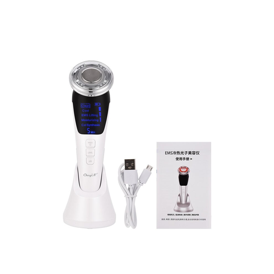 EMS Hot Cool Facial Massager Sonic Aging Tighten Face Skin Care Beauty 4|Home Use Beauty Devices