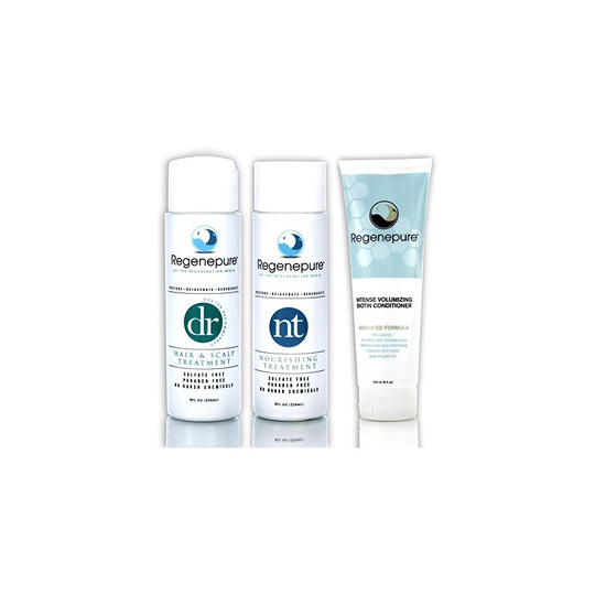 REGENEPURE - DR Shampoo, 8 Ounces + NT Shampoo, 8 Ounces + Biotin Conditioner, 8 Ounces