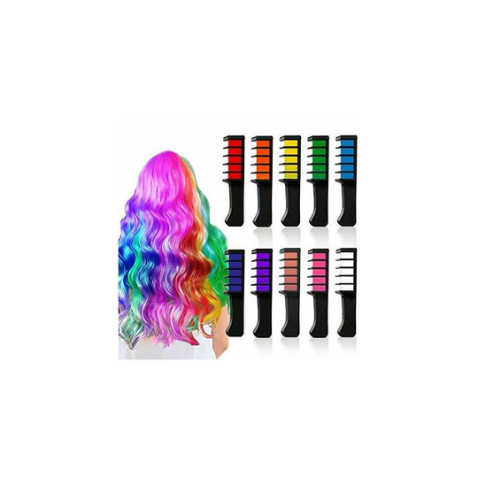 (10 Pcs Hair Chalk) Hair Chalk Comb Temporary Bright Color Cream Girls