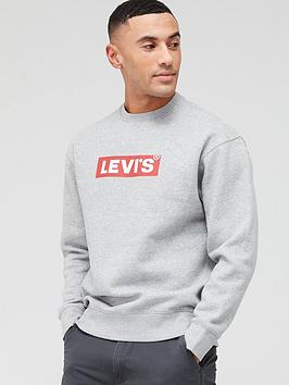Levi'S Graphic Logo Relax Fit Crew Neck Sweat - Grey
