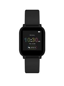 Tikkers Teen Series 10 Black Silicone Strap Smart Watch, Black