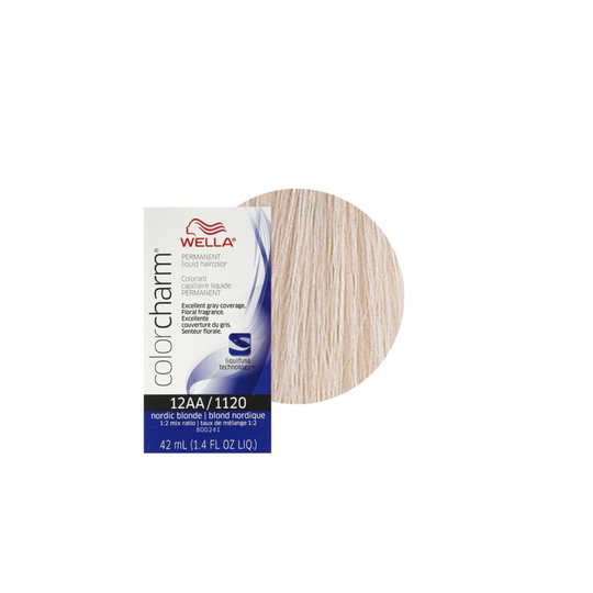 (12AA) Wella 12A Frosty Ash Color Charm Permanent Liquid Haircolor & Developer (Vol. 20)