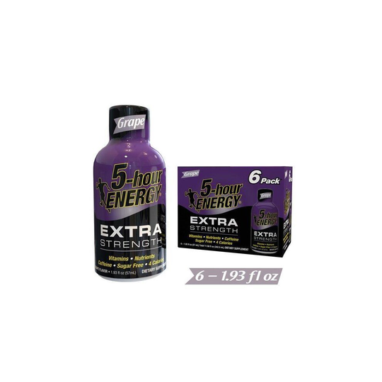 5-hour ENERGY Shot, Extra Strength, Grape, 1.93 oz, 6 count