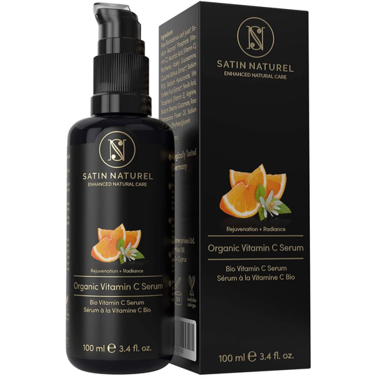 ORGANIC Vitamin C Serum for Face with Hyaluronic Acid - 3x LARGER Bottle 100ml IMPROVED 30% Vitamin C Double Complex + Vitamin E & Aloe Vera -