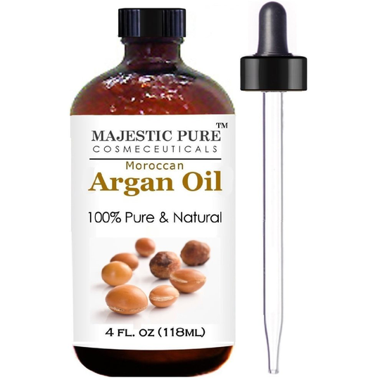 Majestic Pure Triple Extra Virgin Moroccan Argan Oil for Hair and Face (118 ml)