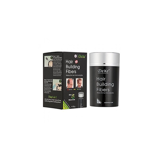 (Black) Dexe Hair Thickener/Building Fiber for Unisex 22g