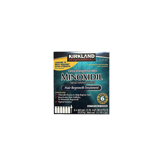 Kirkland eaVPor Minoxidil 5 percent Extra Strength Hair Regrowth for Men, 2 Fl Oz, 6 Count