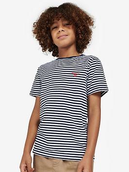 Barbour Boys Blake T-shirt - Navy, Navy, Size 8-9 Years