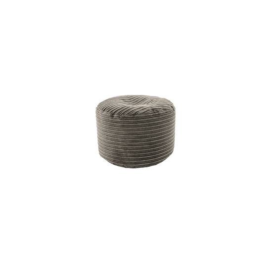 (Charcoal) Round Bean Bag Footstool Pouffe Seat | BeanBag Foot Rest Stool | Ready Filled Jumbo Cord | Soft Comfortable Relaxing Living Room Furniture