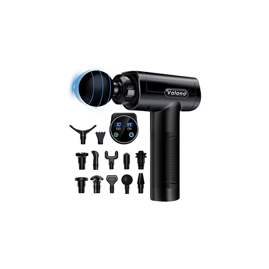 Massage Gun Deep Tissue, Percussion Muscle Massager with 30 Speeds, Quiet Handheld Massagers for Athletes Shoulder Neck Back Relaxation, LCD Touch