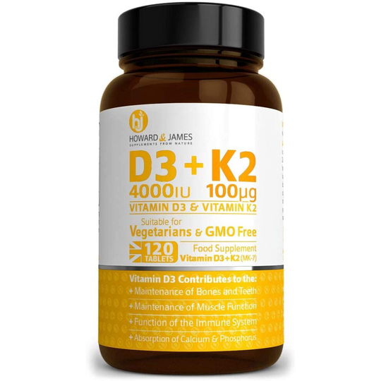 Vitamin D3 4000iu Plus Vitamin K2 100ug 120 High Strength Tablets