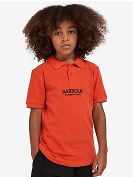 Barbour International Boys Formular Polo - Orange, Orange, Size 10-11 Years
