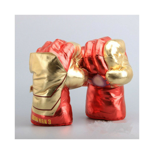 (Iron Man Left Hand + Right Hand) Superhero Gloves Smash Hands Hulk Ironman Spiderman Kids Punching Boxing Fists Toy Gift Christmas Gift