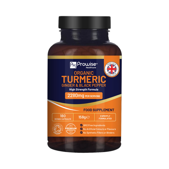 Organic Turmeric 2280mg (High Strength) with Black Pepper & Ginger