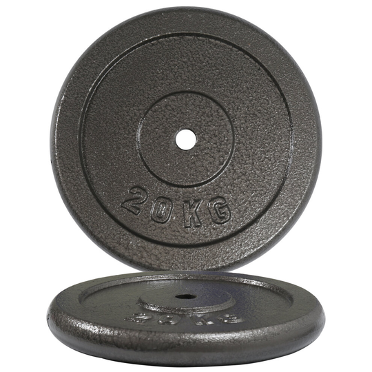 (2 x 20 kg) Gym Master Pair Standard Weight Plates 1" Cast Iron 1.25-20KG Barbell Dumbbell