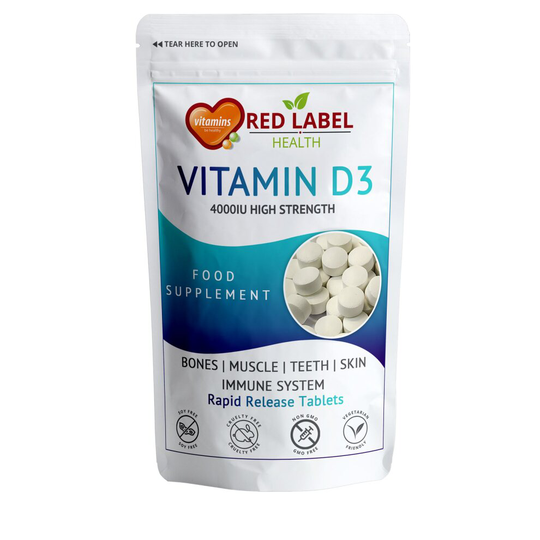 Vitamin D3 4000IU - 10 Tablets High Strength for Immune Support, Bones, Skin