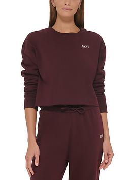 Dkny Sport Metallic Logo Cropped Pullover - Red