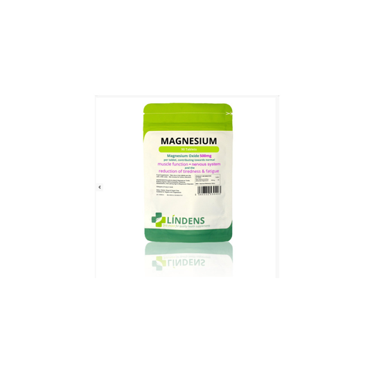 Lindens Magnesium 500mg Tablets | 90 Pack | Contributes towards normal energy UK