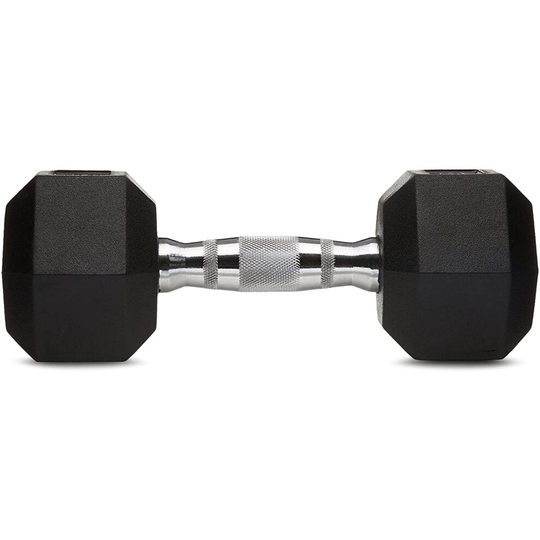 Cast Iron Hex Dumbbells Rubber Hexagonal Weight Set Gym & Home 7.5KG