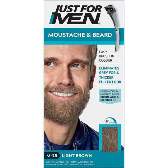 Just For Men M25 Moustache and Beard Facial Hair Color Light Brown