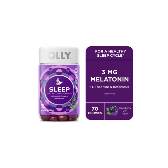 OLLY Sleep Gummy, 3g Melatonin, L Theanine, Chamomile, Blackberry, 70 Ct