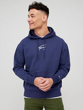 Tommy Jeans Tjm Relaxed Signature Overhead Hoodie - Navy