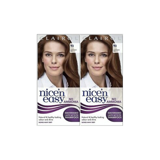 2 x Clairol Nice 'N Easy No Ammonia Hair Colour 93 Light Golden Red