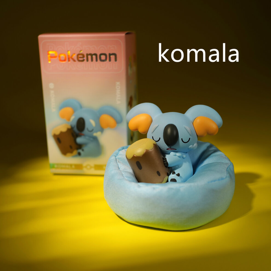 (komala) Sleeping Pikachu Eevee Snorlax Jirachi komala Bulbasaur model PVC Toy Including cushion