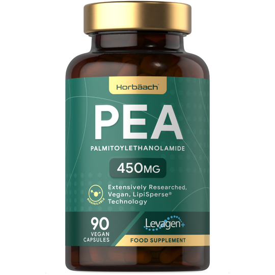 Palmitoylethanolamide Pea 450mg | Levagen Plus PEA | High Strength | 90 Vegan Capsules | by Horbaach