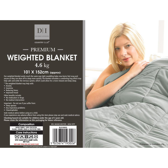 COUNTRY CLUB Premium Weighted Blanket 4.6kg, for Sleep and Stress Relief, Anxiety Blanket, Sensory Calming Blanket for Great Sleep 101 x 152cm