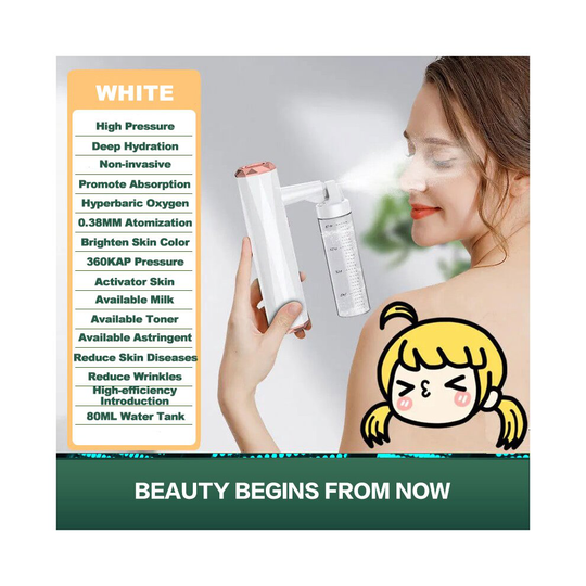 (white) 120Pa High-Pressure Facial Sprayer Water Oxygen Nano Facial Moisturizing Steamer Beauty Instrument Hand-Held Injecting Apparatus