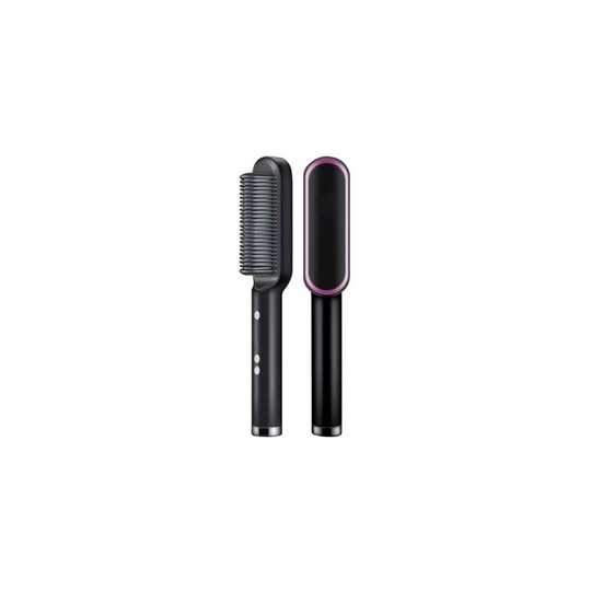 (Black) Hair Straightener Brush Comb Curlers Styler